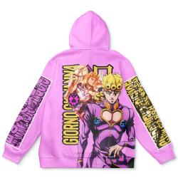 Anime Giorno Giovanna Jojo's Bizarre Adventure Streetwear Hoodie Perfect And Unique Gifts For Otaku Anime Fans On Christmas