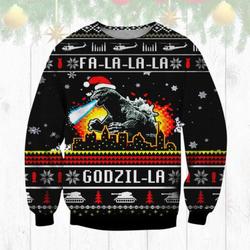 Godzilla FaLaLaLaLa King Of Monster Ugly Christmas Sweater Perfect And Unique Gifts For Adults Kids On Christmas