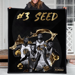 NFL Gold Blooded Warriors 2022 Playoffs Fleece Sherpa Blanket Perfect Gifts For Family On Christmas