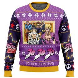 Golden Christmas Jojo's Bizarre Adventure Ugly Christmas Sweater Perfect And Unique Gifts For Adults Kids On Christmas