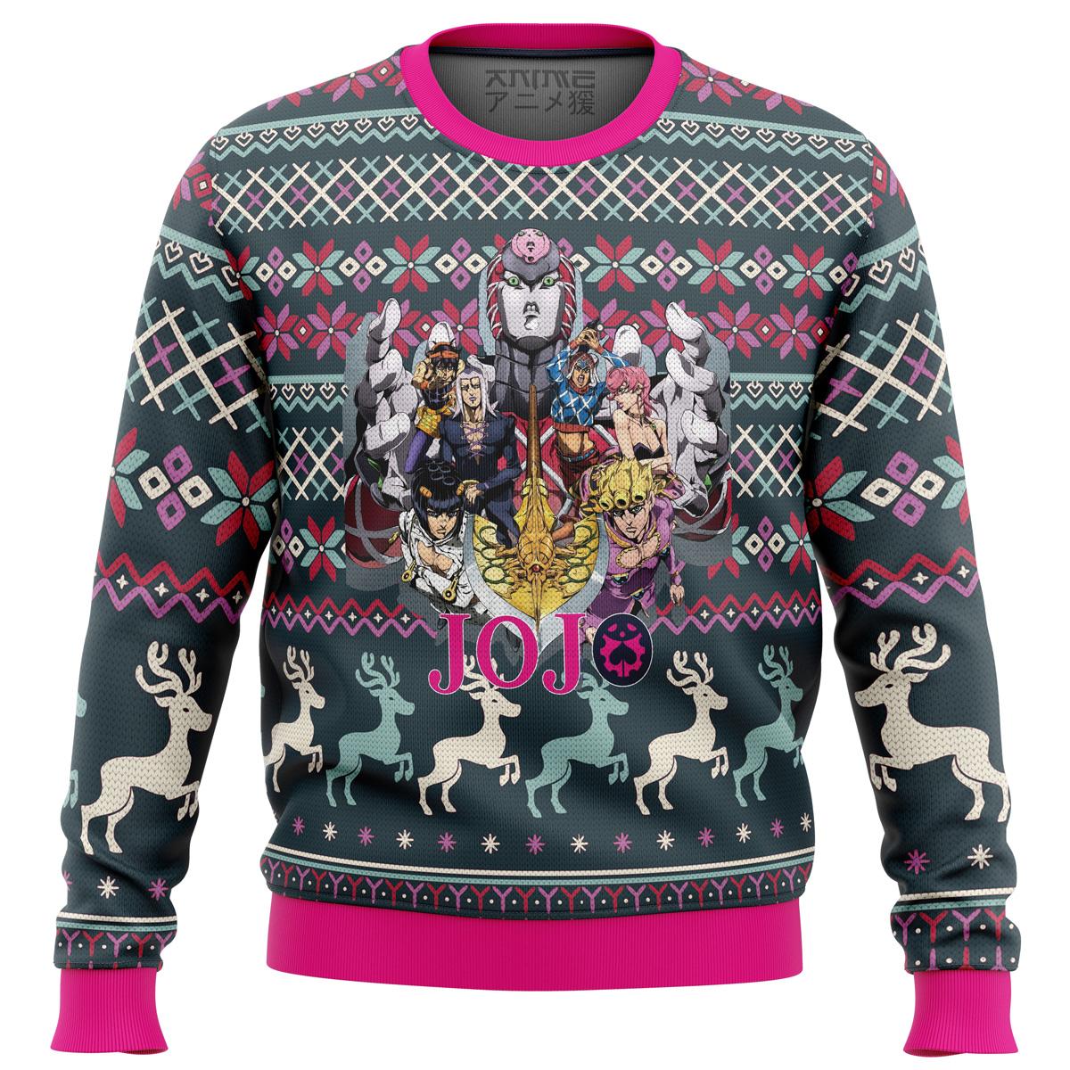 Golden Wind Jojo's Bizarre Adventure Ugly Christmas Sweater Perfect And Unique Gifts For Adults Kids On Christmas