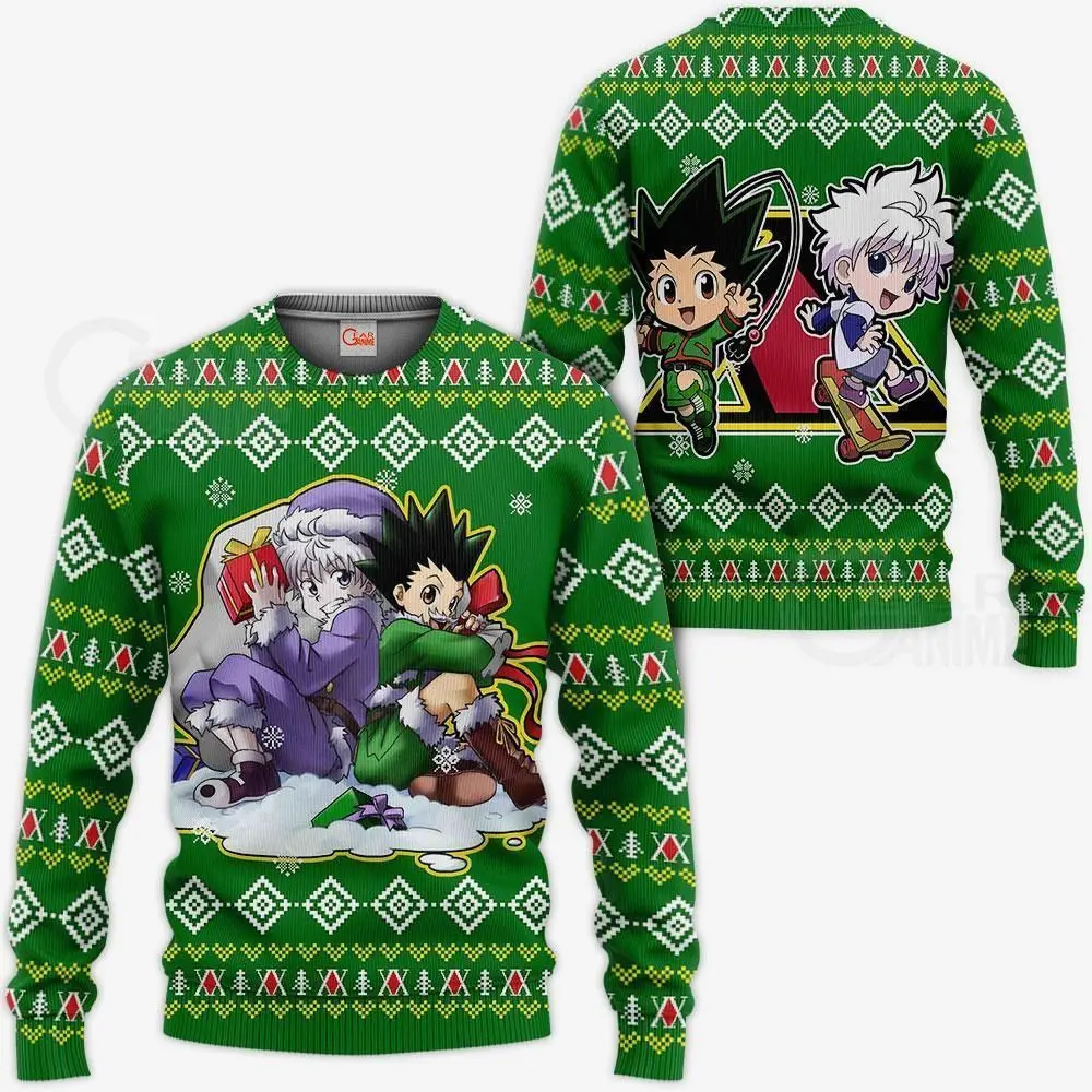 Gon & Killua HxH Ugly Christmas Sweater HxH Anime Xmas Perfect And Unique Gifts For Adults Kids On Christmas