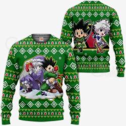 Gon & Killua HxH Ugly Christmas Sweater HxH Anime Xmas Perfect And Unique Gifts For Adults Kids On Christmas