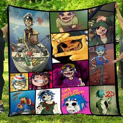 Movie Gorillaz Fans Of Rock Music Quilt Fleece Sherpa Blanket Perfect Gifts For Family On Christmas
