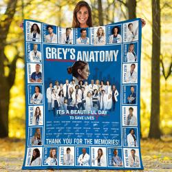 Movie Grey's Anatomy Meredith Grey Derek Shepherd Jackson Avery Alex Karev Fleece Sherpa Blanket