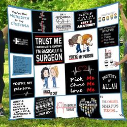 Movie Grey2019s Anatomy Movie Fleece Sherpa Blanket Perfect And Unique Gifts For Family On Christmas