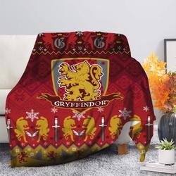Movie Gryffindor Harry Potter Christmas Premium Fleece Sherpa Blanket Perfect Gifts For Family On Christmas