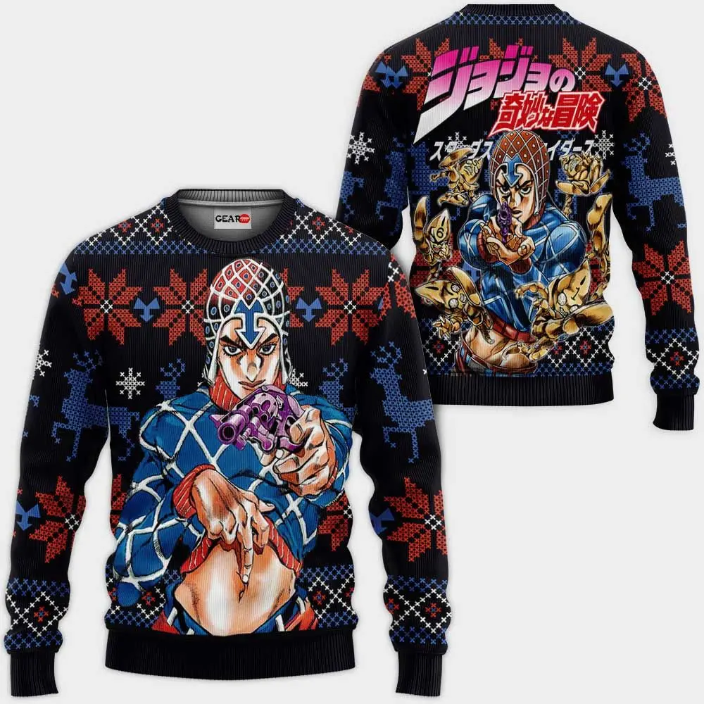 Guido Mista Ugly Christmas Sweater Custom Anime JJBA Xmas Gifts Perfect And Unique Gifts For Adults Kids On Christmas