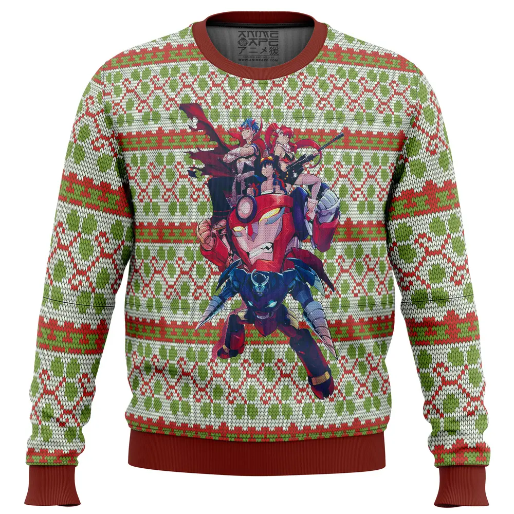 Gurren Lagann Ugly Christmas Sweater Perfect And Unique Gifts For Adults Kids On Christmas