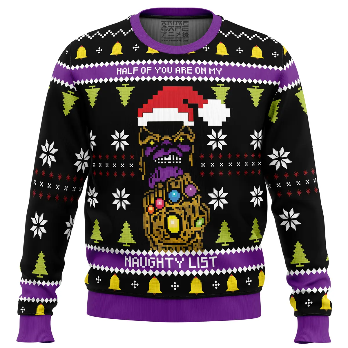 Half of you are on my NAUGHTY List! Thanos Ugly Christmas Sweater Perfect And Unique Gifts For Adults Kids On Christmas
