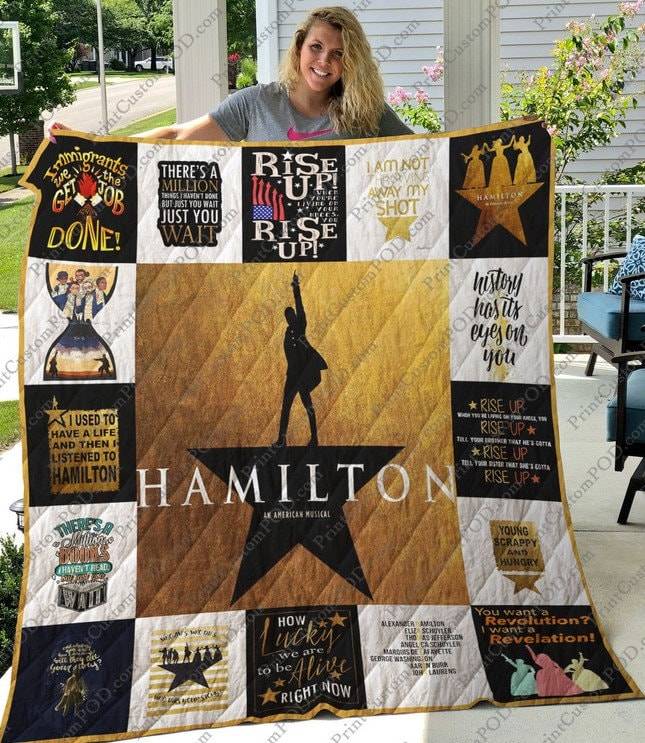 Hamilton (Musical) Fleece Sherpa Blanket For Fans Perfect And Unique Gifts For Family On Christmas