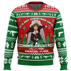 Hans Gruber Fall Nakatomi Plaza Die Hard Ugly Christmas Sweater Perfect And Unique Gifts For Adults Kids On Christmas