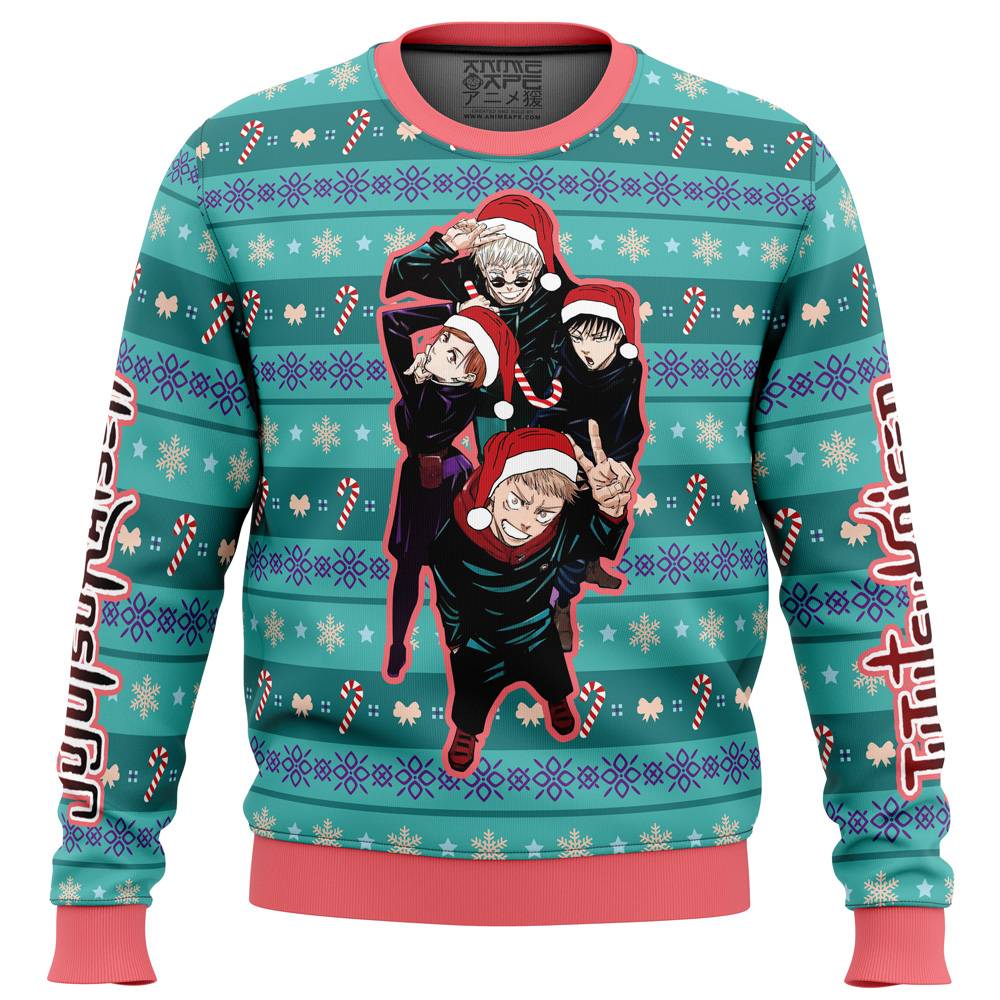 Happy Dub Cast Jujutsu Kaisen Ugly Christmas Sweater Perfect And Unique Gifts For Adults Kids On Christmas