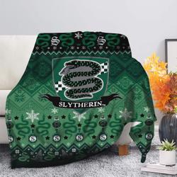 Movie Harry Potter Slytherin Green Christmas Premium Fleece Sherpa Blanket Perfect Gifts For Family On Christmas