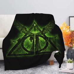 Movie Harry Potter Symbol Moonlight Premium Fleece Sherpa Blanket Perfect Gifts For Family On Christmas