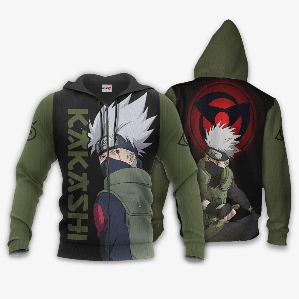 Anime Hatake Kakashi Hoodie Shirt Sharingan Eyes Anime Zip Jacket Perfect And Unique Gifts For Otaku Anime Fans On Christmas