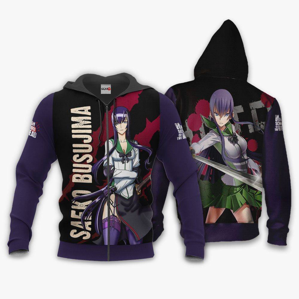 Anime Highschool Of Dead Hoodie Saeko Busujima Anime Jacket Perfect And Unique Gifts For Otaku Anime Fans On Christmas