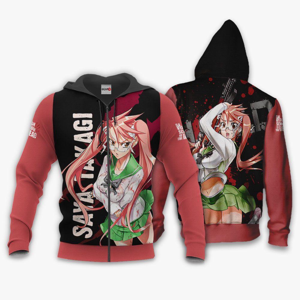 Anime Highschool Of Dead Hoodie Saya Takagi Anime Jacket Perfect And Unique Gifts For Otaku Anime Fans On Christmas