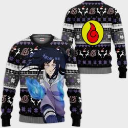 Hinata Hyuga Ugly Christmas Sweater Custom Anime Perfect And Unique Gifts For Adults Kids On Christmas