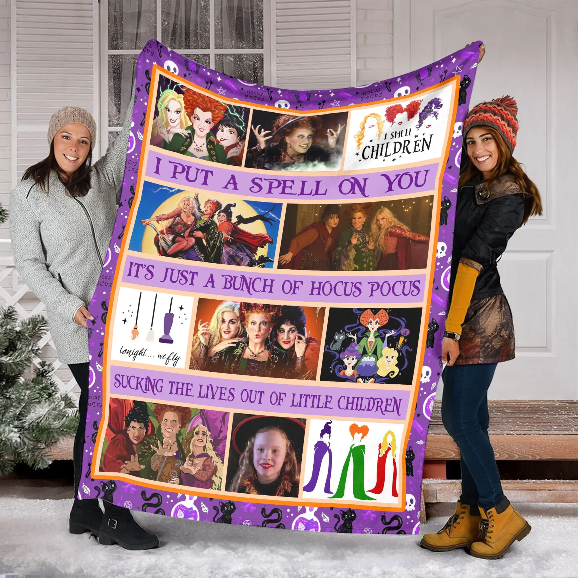 Movie Hocus Pocus I Put A Spell On You Fleece Sherpa Blanket Perfect Gifts For Family On Christmas