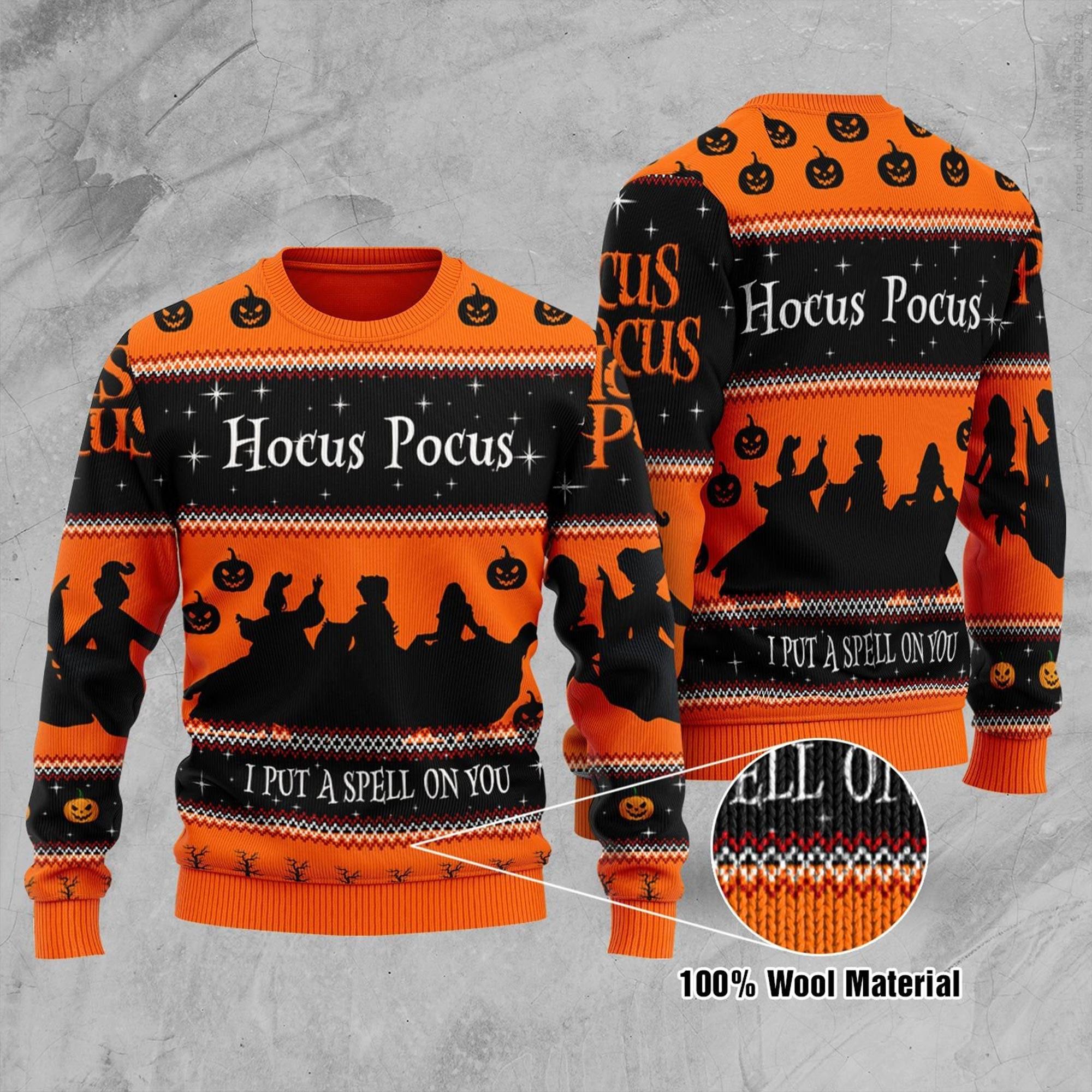 Hocus Pocus I Put A Spell On You Ugly Christmas Sweater Perfect And Unique Gifts For Adults Kids On Christmas