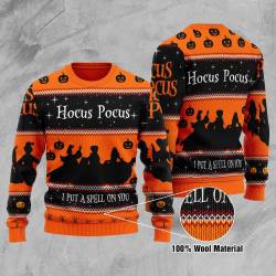 Hocus Pocus I Put A Spell On You Ugly Christmas Sweater Perfect And Unique Gifts For Adults Kids On Christmas