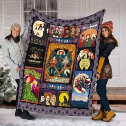 Movie Hocus Pocus Sanderson Sister Halloween Movie Fleece Sherpa Blanket Gift Perfect Gifts For Family On Christmas