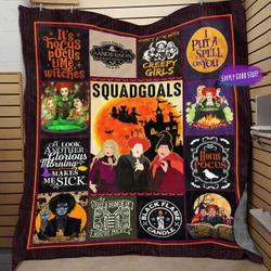 Movie Hocus Squad Goals Pocus Halloween Funny Three Witches Fleece Sherpa Blanket Perfect Gifts For Family On Christmas
