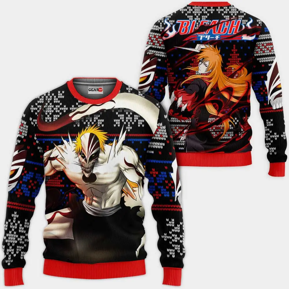Hollow Ichigo Ugly Christmas Sweater Custom BL Anime Xmas Gifts Perfect And Unique Gifts For Adults Kids On Christmas