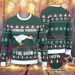 Honking Through The Snow Ugly Christmas Sweater Perfect And Unique Gifts For Adults Kids On Christmas