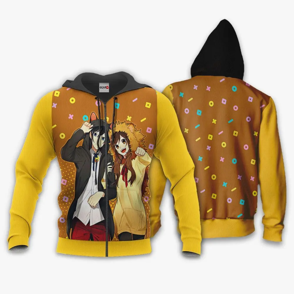 Anime Horimiya Miyamura and Hori Hoodie Shirt Anime Zip Jacket Valentine Gift Idea Perfect And Unique Gifts For Otaku On Christmas
