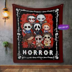 Movie Horror Movie Michael Freddy Jason Character Fleece Fleece Sherpa Blanket Perfect Gifts For Family On Christmas
