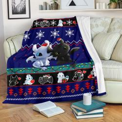 Anime How To Train Your Dragon Christmas Fleece Sherpa Blanket Amazing Gift Idea Perfect Gifts For Family On Christmas