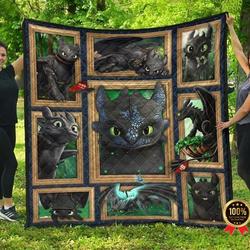 Movie How To Train Your Dragon Summer Toothless And Light Fury Fleece Sherpa Blanket Perfect Gifts For Family On Christmas