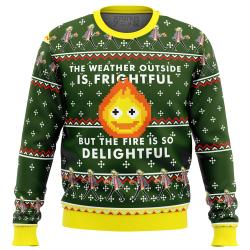 HOWLS MOVING CASTLE Calcifer Fire is so Delightful Ugly Christmas Sweater Perfect And Unique Gifts For Adults Kids On Christmas