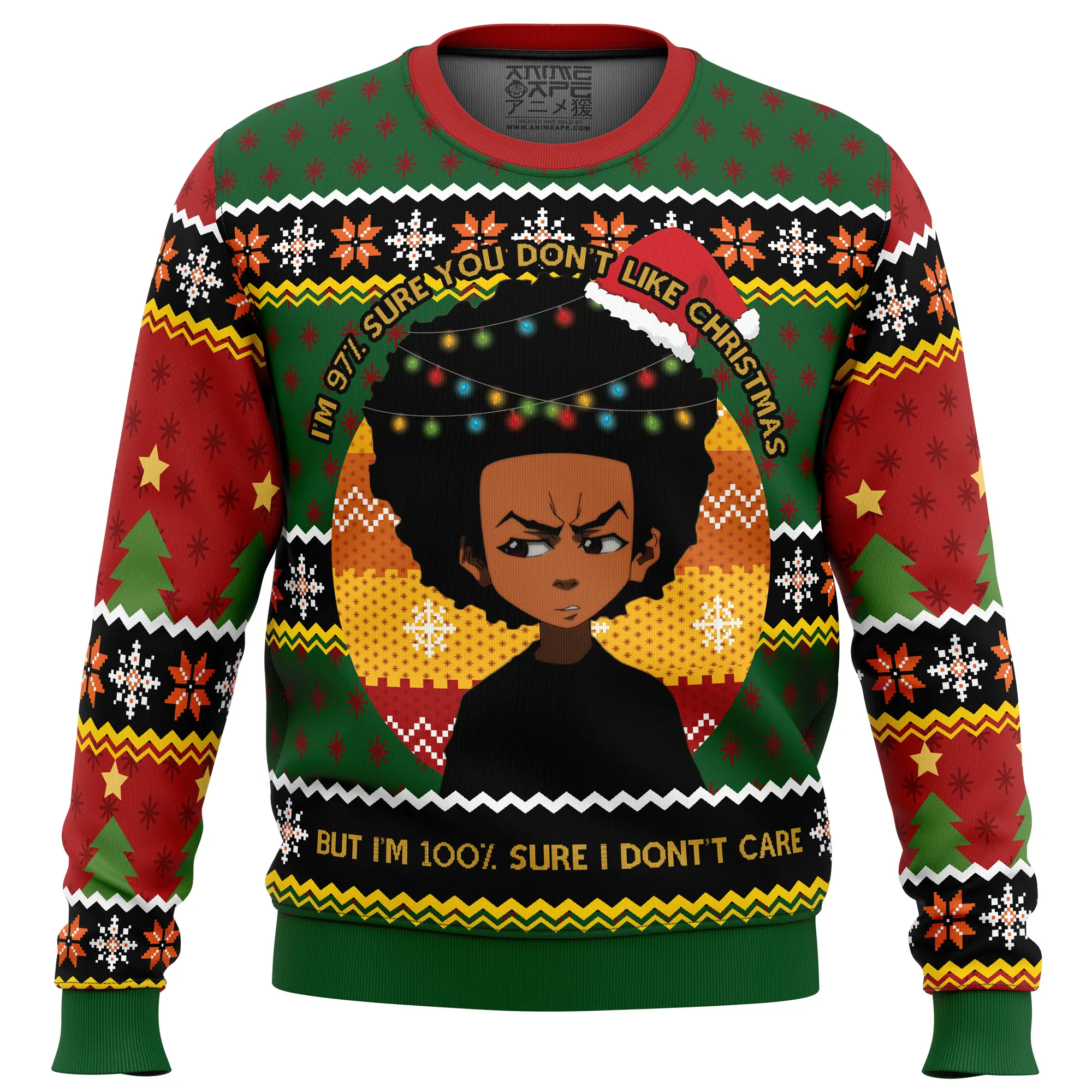 Huey Freeman The Boondocks Ugly Christmas Sweater Perfect And Unique Gifts For Adults Kids On Christmas