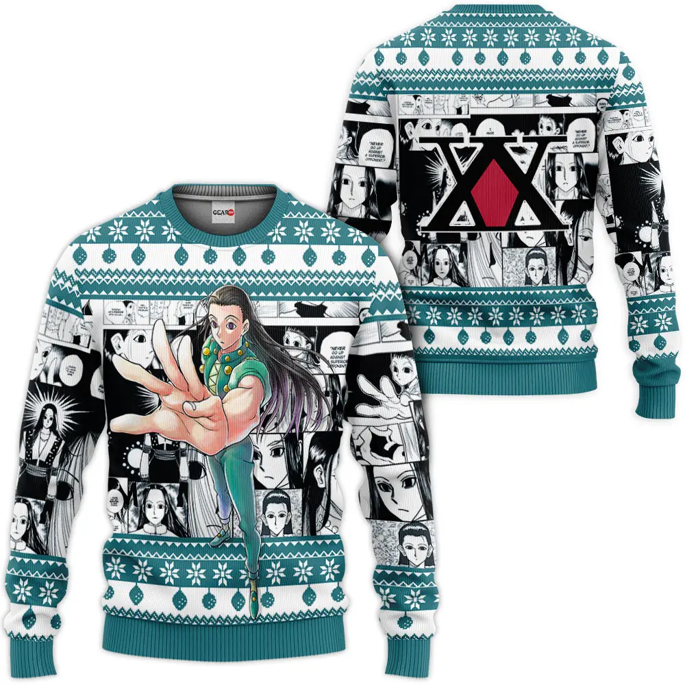 HxH Illumi Zoldyck Custom Anime Ugly Christmas Sweater Perfect And Unique Gifts For Adults Kids On Christmas