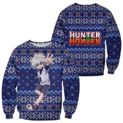 Killua Ugly Christmas Sweater HxH Anime Xmas Gift Custom Clothes Perfect And Unique Gifts For Adults Kids On Christmas