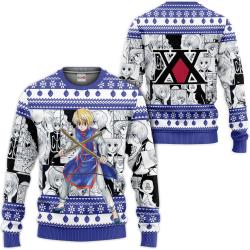 HxH Kurapika Custom Anime Ugly Christmas Sweater Perfect And Unique Gifts For Adults Kids On Christmas