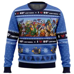 I love the 80s Cartoons Ugly Christmas Sweater Perfect And Unique Gifts For Adults Kids On Christmas