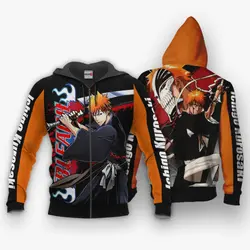 Anime Ichigo Kurosaki Hoodie BL Perfect And Unique Gifts For Otaku Anime Fans On Christmas