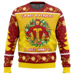 I'm not a pervert Turbo Man Ugly Christmas Sweater Perfect And Unique Gifts For Adults Kids On Christmas