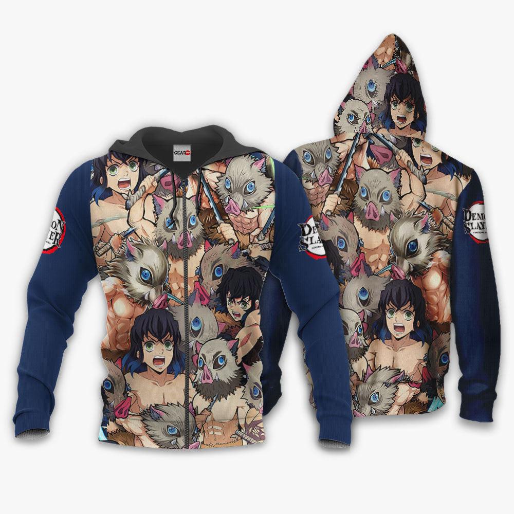 Anime Inosuke Hashibira Hoodie Custom Anime Perfect And Unique Gifts For Otaku Anime Fans On Christmas