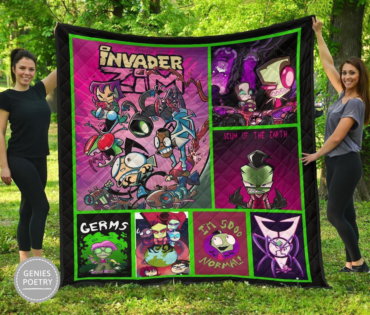 Movie Invader Zim Cartoon Fan Fleece Sherpa Blanket Perfect And Unique Gifts For Family On Christmas