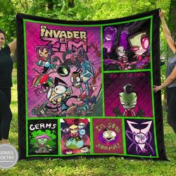 Movie Invader Zim Cartoon Fan Fleece Sherpa Blanket Perfect And Unique Gifts For Family On Christmas