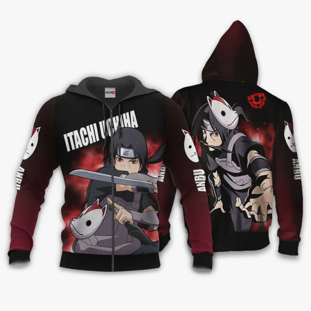 Anime Itachi Anbu Hoodie Custom Anime Perfect And Unique Gifts For Otaku Anime Fans On Christmas