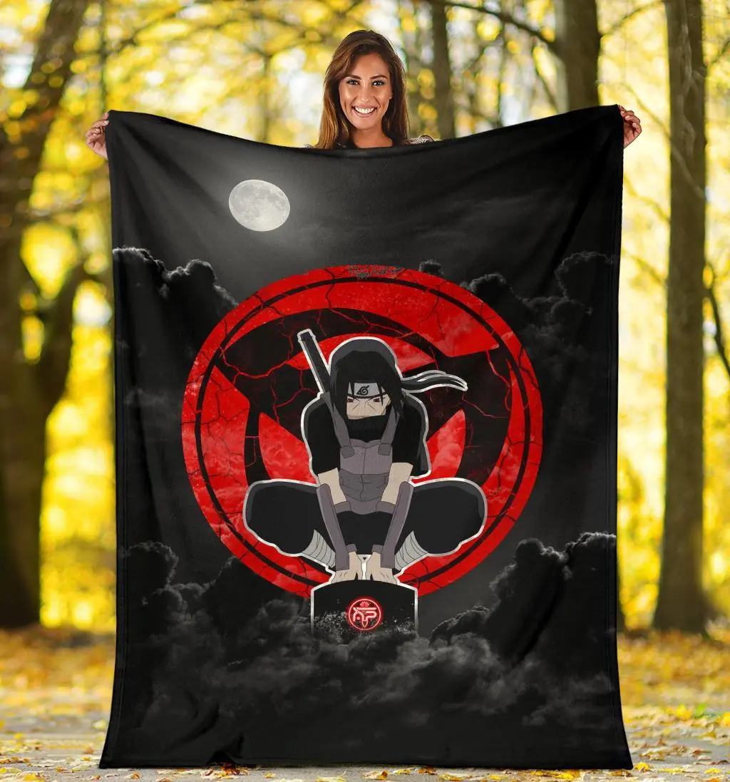 Anime Itachi Anbu Sharingan Accessories Premium Custom Premium Fleece Sherpa Blanket Perfect Gifts For Family On Christmas