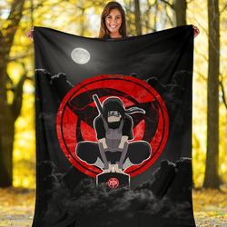 Anime Itachi Anbu Sharingan Accessories Premium Custom Premium Fleece Sherpa Blanket Perfect Gifts For Family On Christmas
