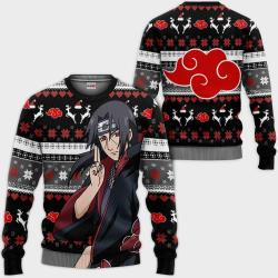 Itachi Uchiha Ugly Christmas Sweater Akatsuki Custom Anime Perfect And Unique Gifts For Adults Kids On Christmas