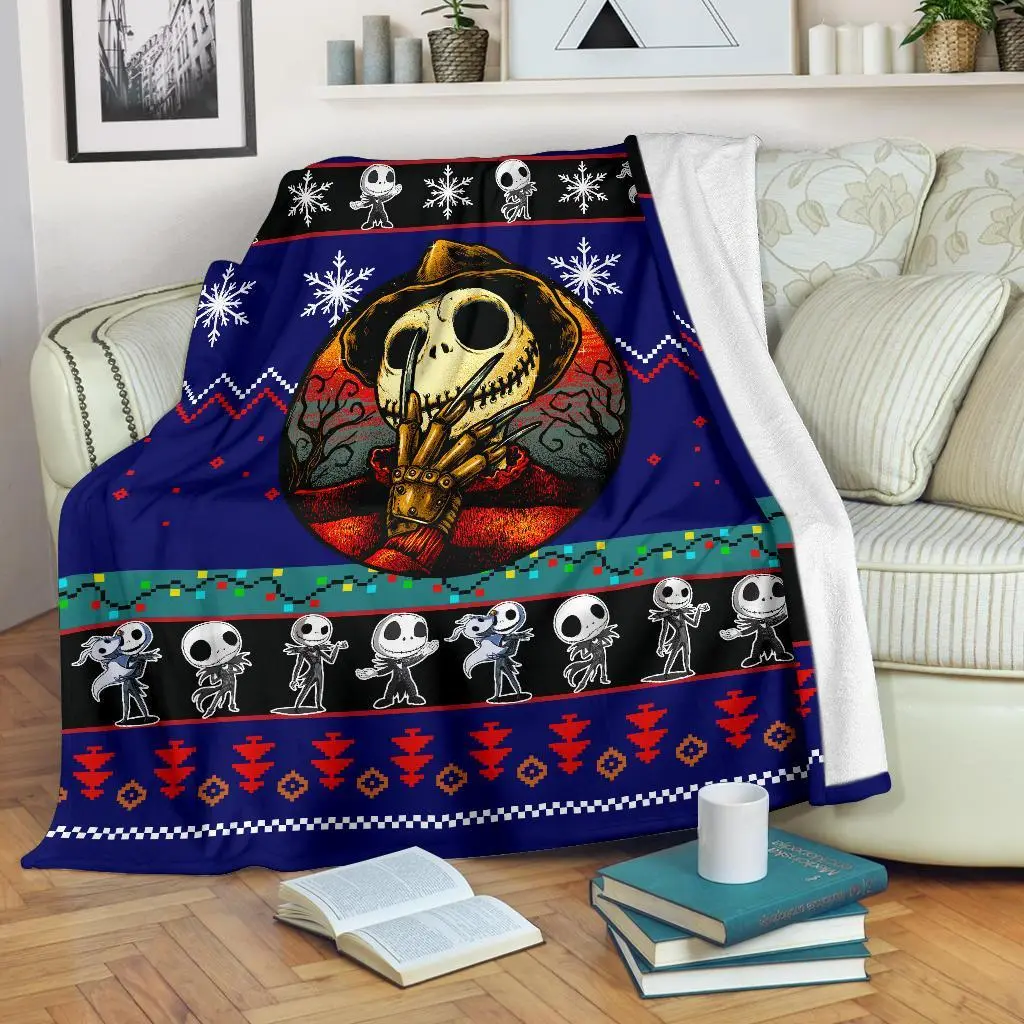 Anime Jack Christmas Fleece Sherpa Blanket Amazing Gift Idea Perfect Gifts For Family On Christmas